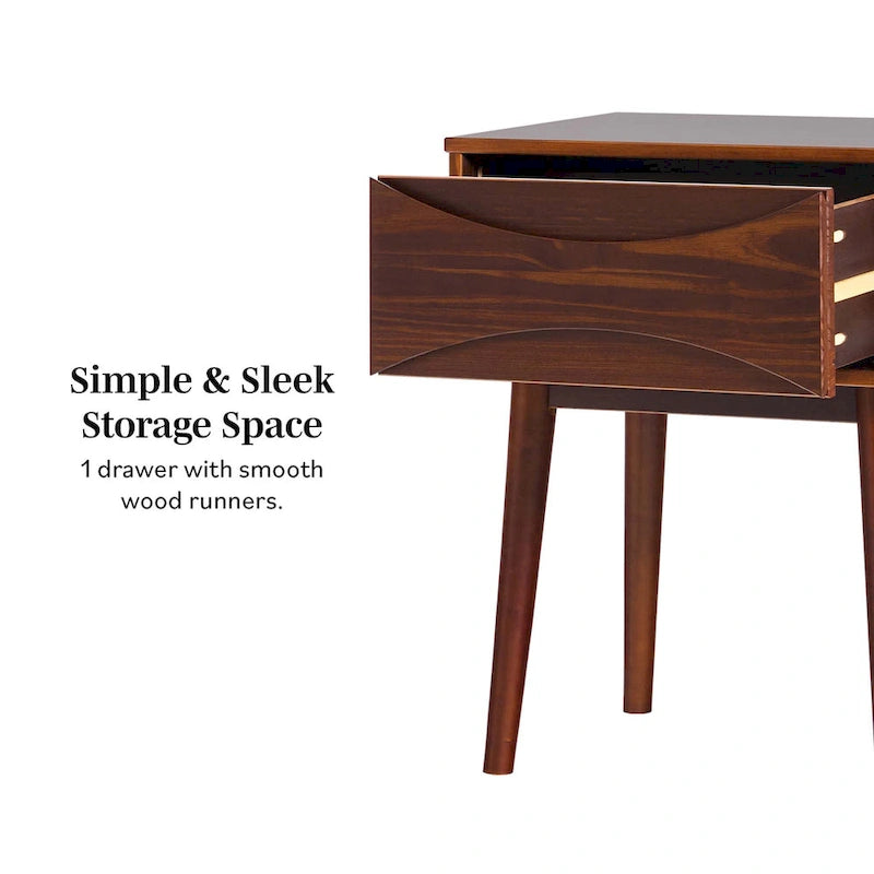 Mid-Century Curved-Drawer Nightstand