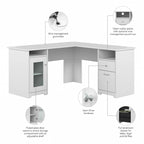 Cabot 60W L Shaped Computer Desk with Storage by