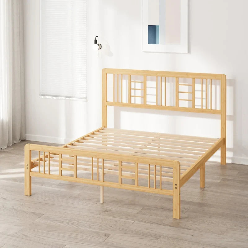 Wood Bed Frame with headboard and footboard