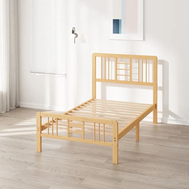 Wood Bed Frame with headboard and footboard