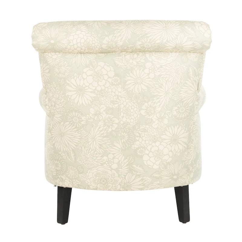 Gramercy Garden Motif Grey Club Chair - 30W x 33D x 32H