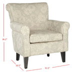 Gramercy Garden Motif Grey Club Chair - 30W x 33D x 32H