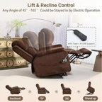 Power Lift Recliner Chair with Heat, Massage, and USB Charging
