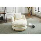 Swivel Chair, 360 Swivel Accent Chair, Faux Leather Barrel Chair Club Chair, Padded Single Chair