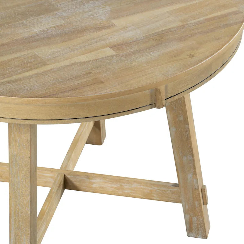 Round Extendable Dining Table With 16 Leaf Kitchen Table End Table Coffee Working Desk Solid Wood Dining Room Table
