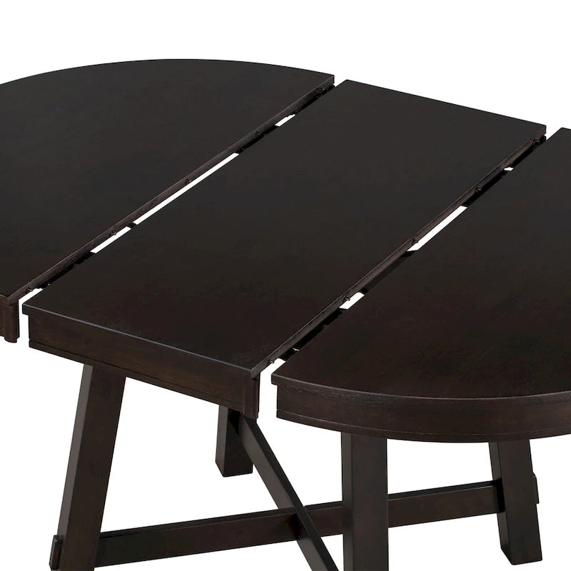 Round Extendable Dining Table With 16 Leaf Kitchen Table End Table Coffee Working Desk Solid Wood Dining Room Table