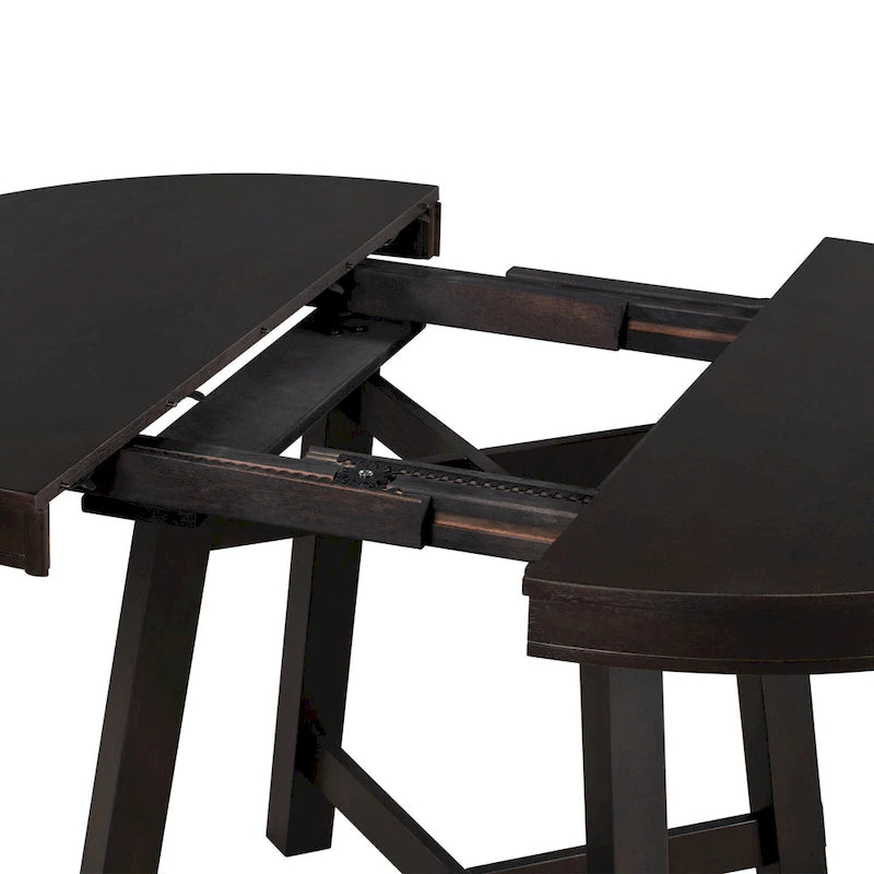 Round Extendable Dining Table With 16 Leaf Kitchen Table End Table Coffee Working Desk Solid Wood Dining Room Table