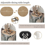Round Extendable Dining Table With 16 Leaf Kitchen Table End Table Coffee Working Desk Solid Wood Dining Room Table