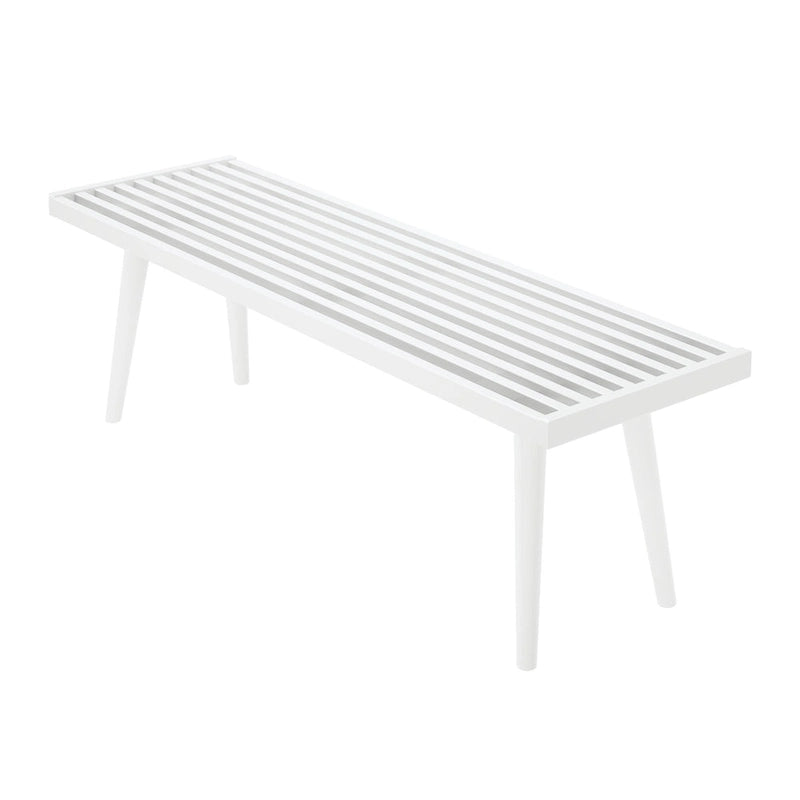 Mid Century Double Wood Entryway Bench - 56.3 L x 16.5 W x 17.5 H