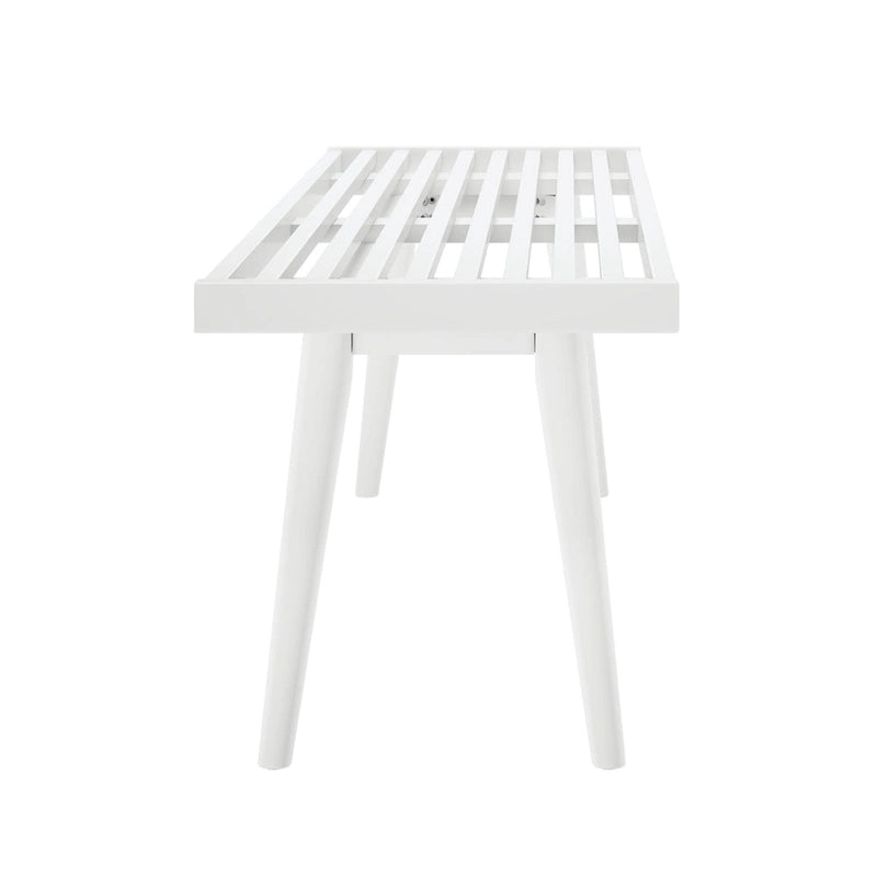 Mid Century Double Wood Entryway Bench - 56.3 L x 16.5 W x 17.5 H