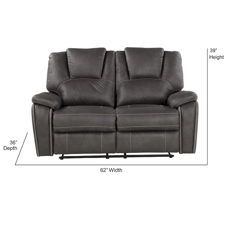 Kameryn Faux Leather Manual Reclining Loveseat