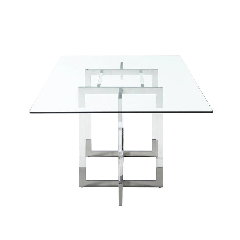 Amanda 72 Dining Table with Floating Acrylic Base - 42x 72