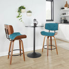 C Leksand 26 Fixed-Height Counter Stool with Bent Wood Legs (Set of 2)