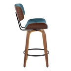 C Leksand 26 Fixed-Height Counter Stool with Bent Wood Legs (Set of 2)