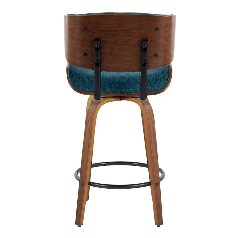 C Leksand 26 Fixed-Height Counter Stool with Bent Wood Legs (Set of 2)