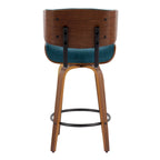 C Leksand 26 Fixed-Height Counter Stool with Bent Wood Legs (Set of 2)
