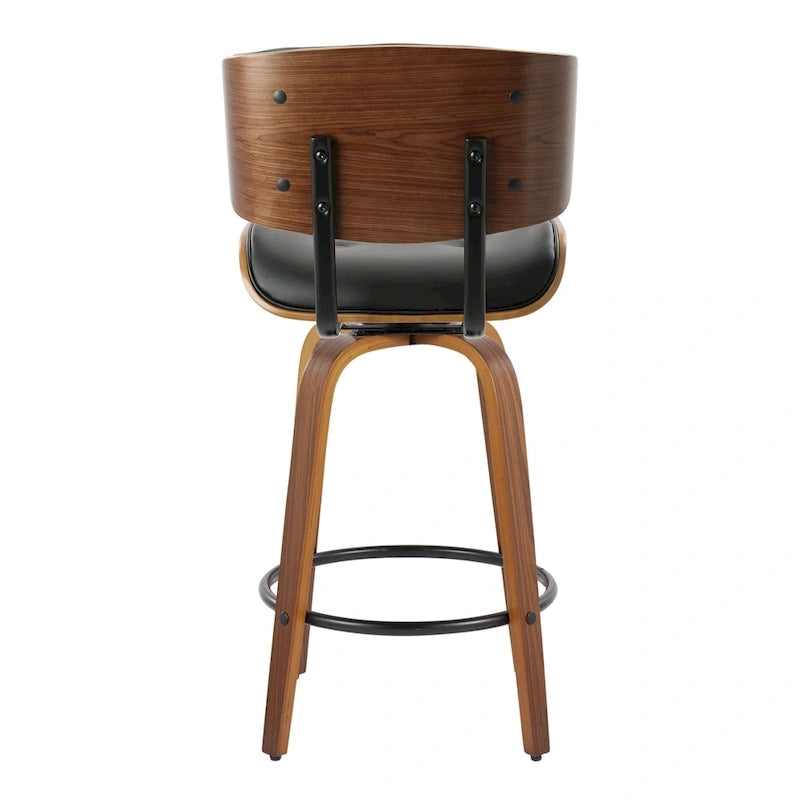 C Leksand 26 Fixed-Height Counter Stool with Bent Wood Legs (Set of 2)