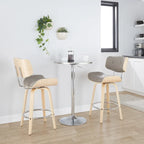 C Leksand 26 Fixed-Height Counter Stool with Bent Wood Legs (Set of 2)