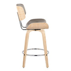 C Leksand 26 Fixed-Height Counter Stool with Bent Wood Legs (Set of 2)