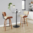 C Leksand 26 Fixed-Height Counter Stool with Bent Wood Legs (Set of 2)