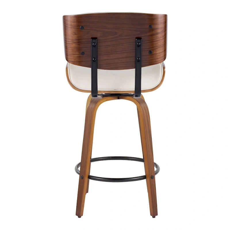 C Leksand 26 Fixed-Height Counter Stool with Bent Wood Legs (Set of 2)