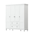 4-Door Wardrobe with Drawers and Shelves – White
