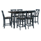 Kiri Blue/Grey Wood 7-Piece Dining Set