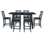Kiri Blue/Grey Wood 7-Piece Dining Set