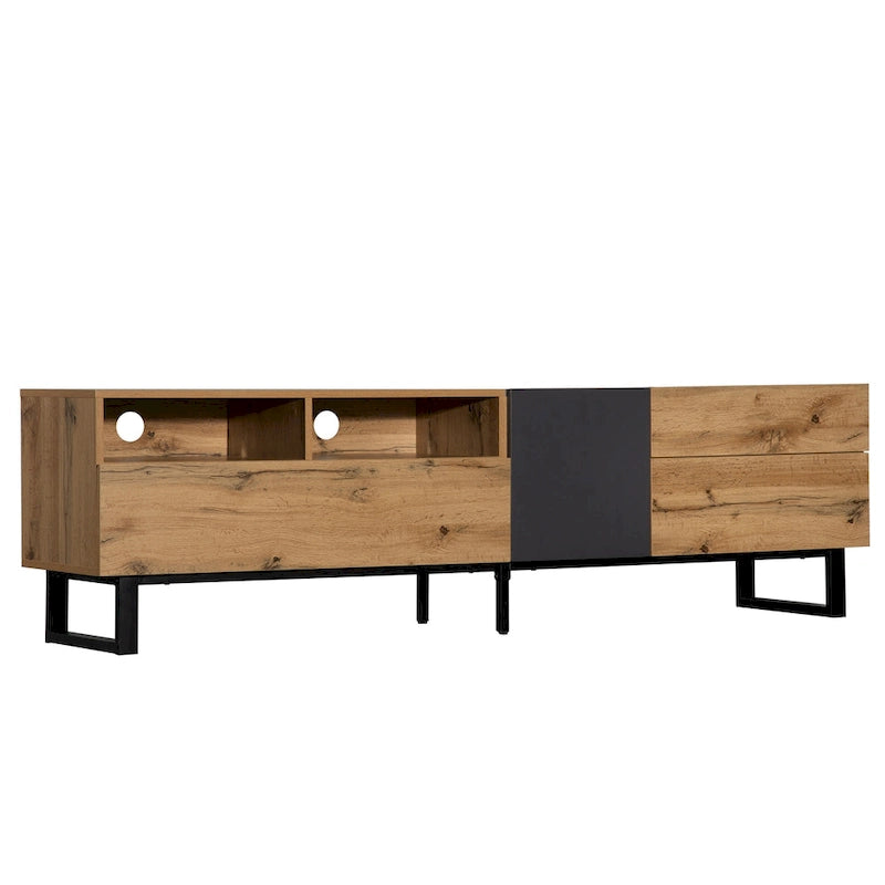 Modern TV Stand for 80 TV with Double Storage Space