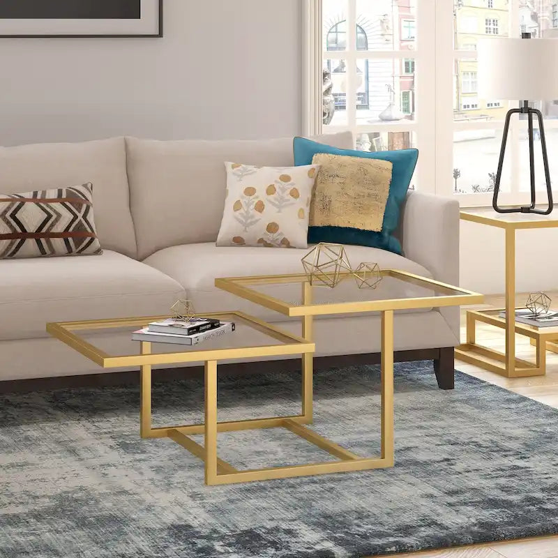 Solm Two-Tier Gold Coffee Table
