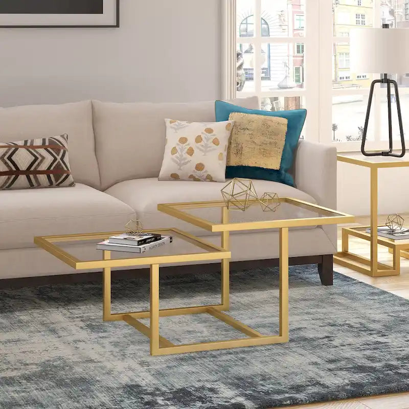  Solm Two-Tier Gold Coffee Table