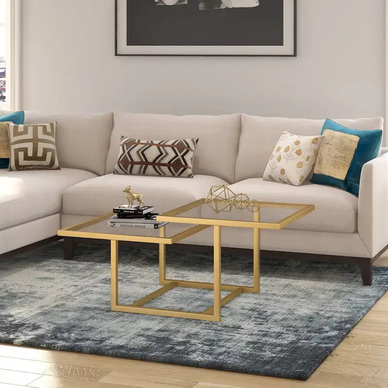 Solm Two-Tier Gold Coffee Table