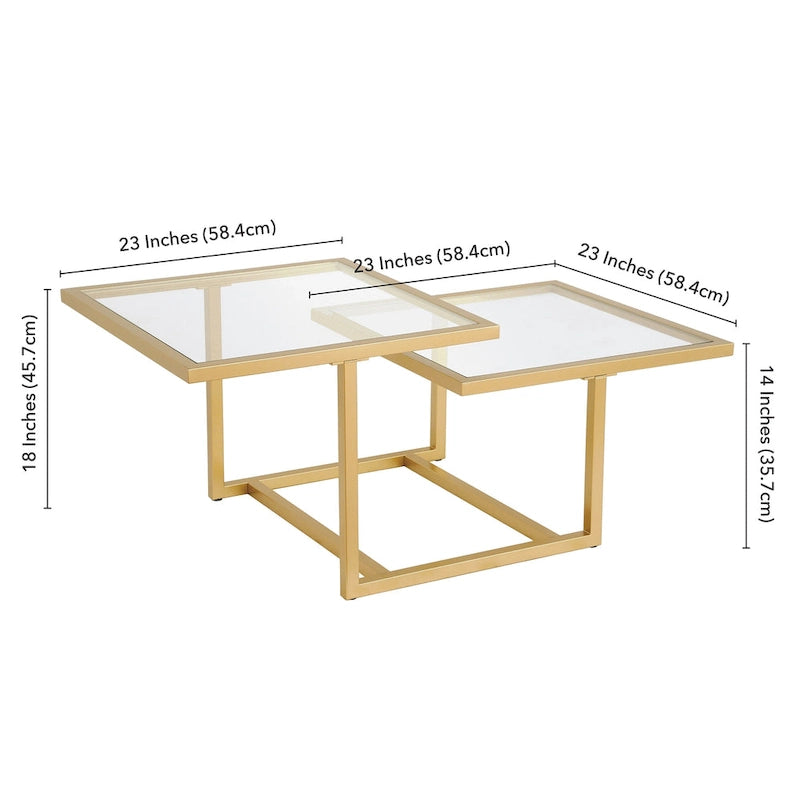 Solm Two-Tier Gold Coffee Table
