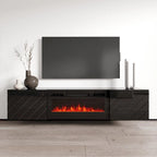 Luxe EF Wall Mounted Electric Fireplace Modern 72 TV Stand