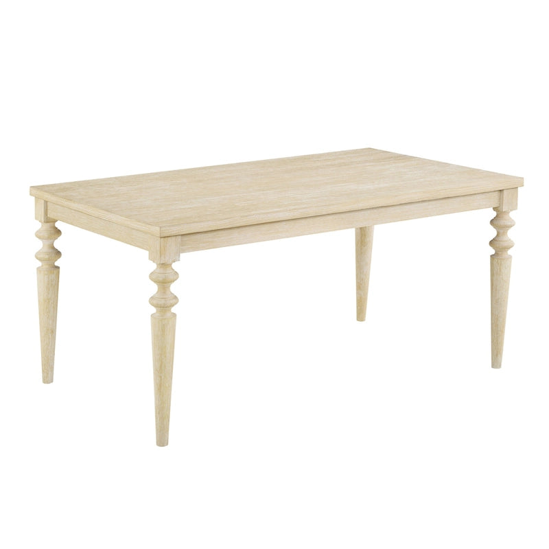 Roundhill Amonia 7-piece Dining Set, Turned-Leg Dining Table with 6 Tufted Chairs
