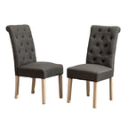Roundhill Amonia 7-piece Dining Set, Turned-Leg Dining Table with 6 Tufted Chairs