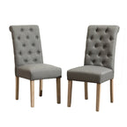 Roundhill Amonia 7-piece Dining Set, Turned-Leg Dining Table with 6 Tufted Chairs