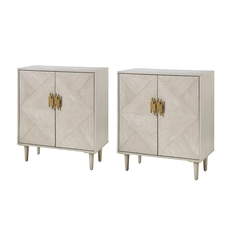 Damien Morden Storage TV Stand with Adjustable Shelves Set of 2 by
