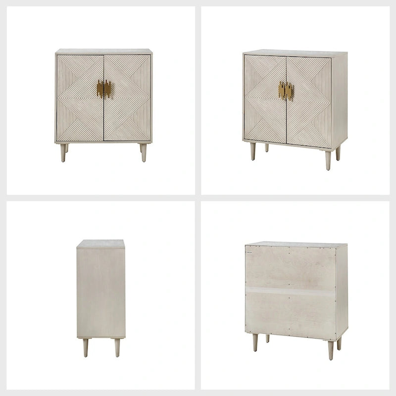 Damien Morden Storage TV Stand with Adjustable Shelves Set of 2 by