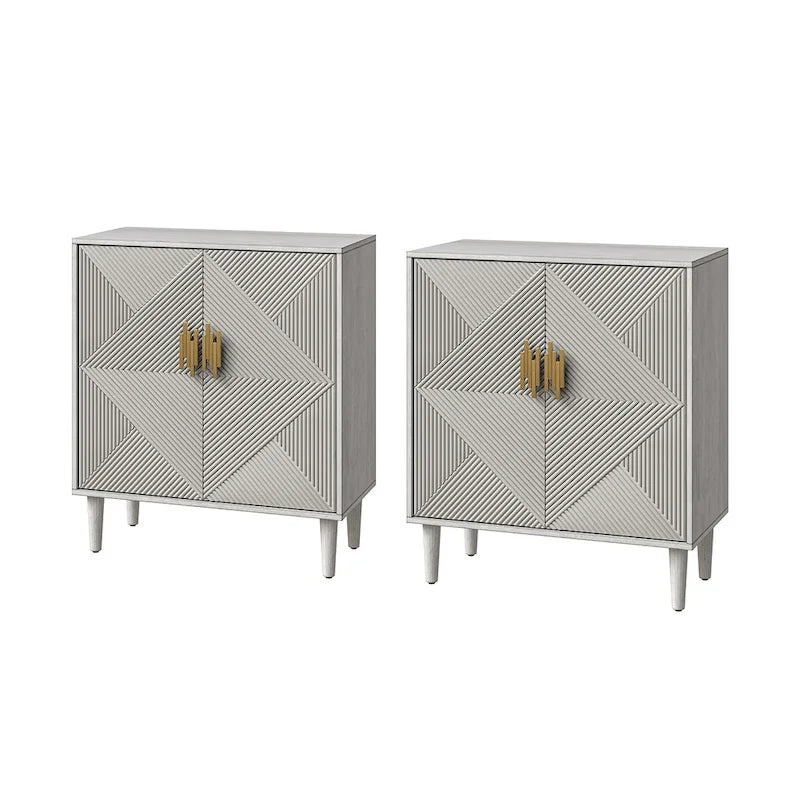 Damien Morden Storage TV Stand with Adjustable Shelves Set of 2 by