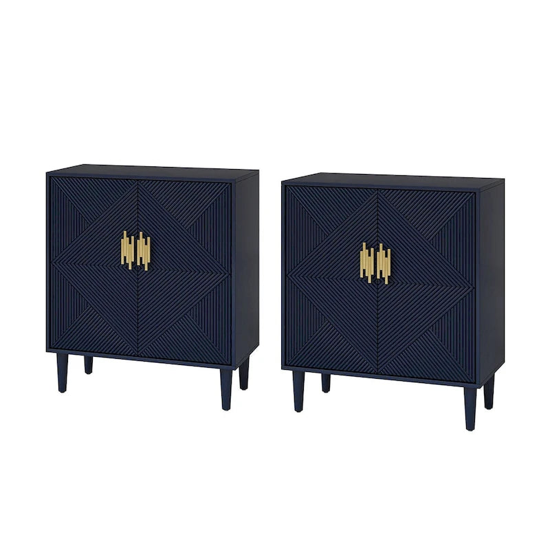 Damien Morden Storage TV Stand with Adjustable Shelves Set of 2 by