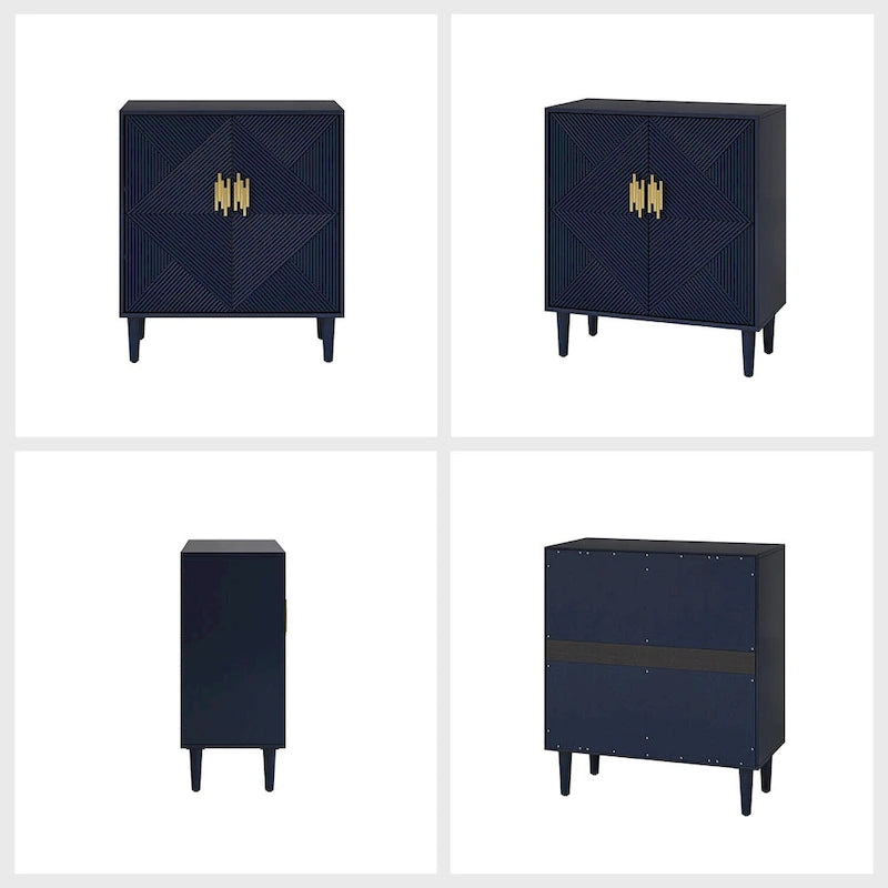 Damien Morden Storage TV Stand with Adjustable Shelves Set of 2 by