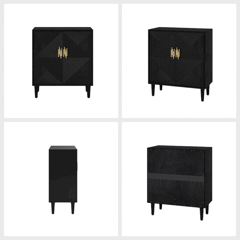 Damien Morden Storage TV Stand with Adjustable Shelves Set of 2 by