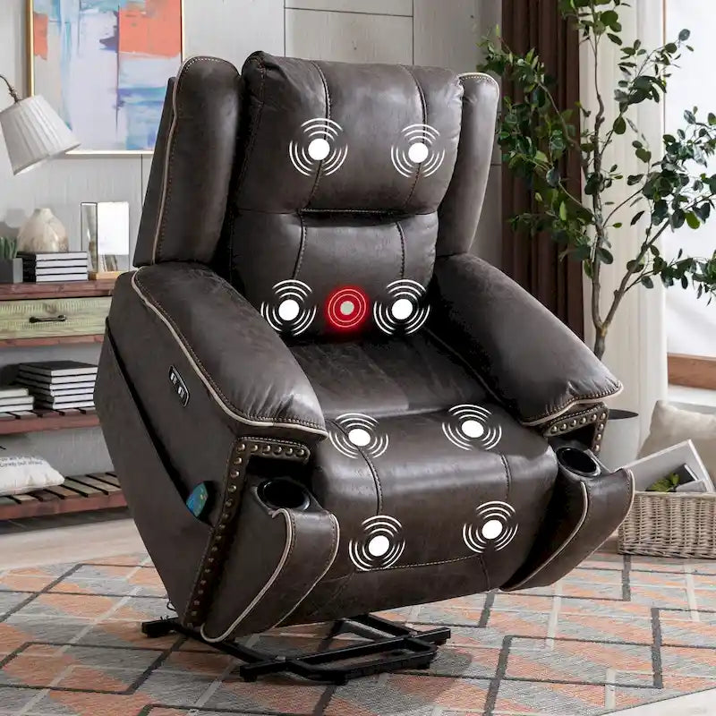 Power Lift comfortable chair with massage heating, cup holder and USB port