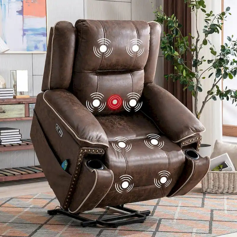 Power Lift comfortable chair with massage heating, cup holder and USB port