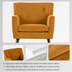 Velvet Upholstered Armchair Tufted Accent Chair for Living Room - 28.35W x 27.56D x 30.71H