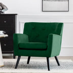 Velvet Upholstered Armchair Tufted Accent Chair for Living Room - 28.35W x 27.56D x 30.71H