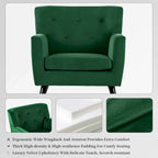 Velvet Upholstered Armchair Tufted Accent Chair for Living Room - 28.35W x 27.56D x 30.71H
