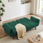 75.39 IN. Futon Sofa Bed, Convertible Upholstered Couch Sleeper with Reclining Sleeper Split Tufted Back