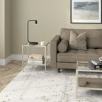 Hera 20 Wide Square Side Table with Clear Shelf